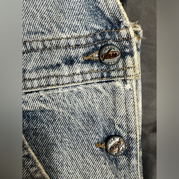 Vintage 90s NASA Y2K Backward S Acid Wash Button Fly Denim Overalls - Picture 6 of 16